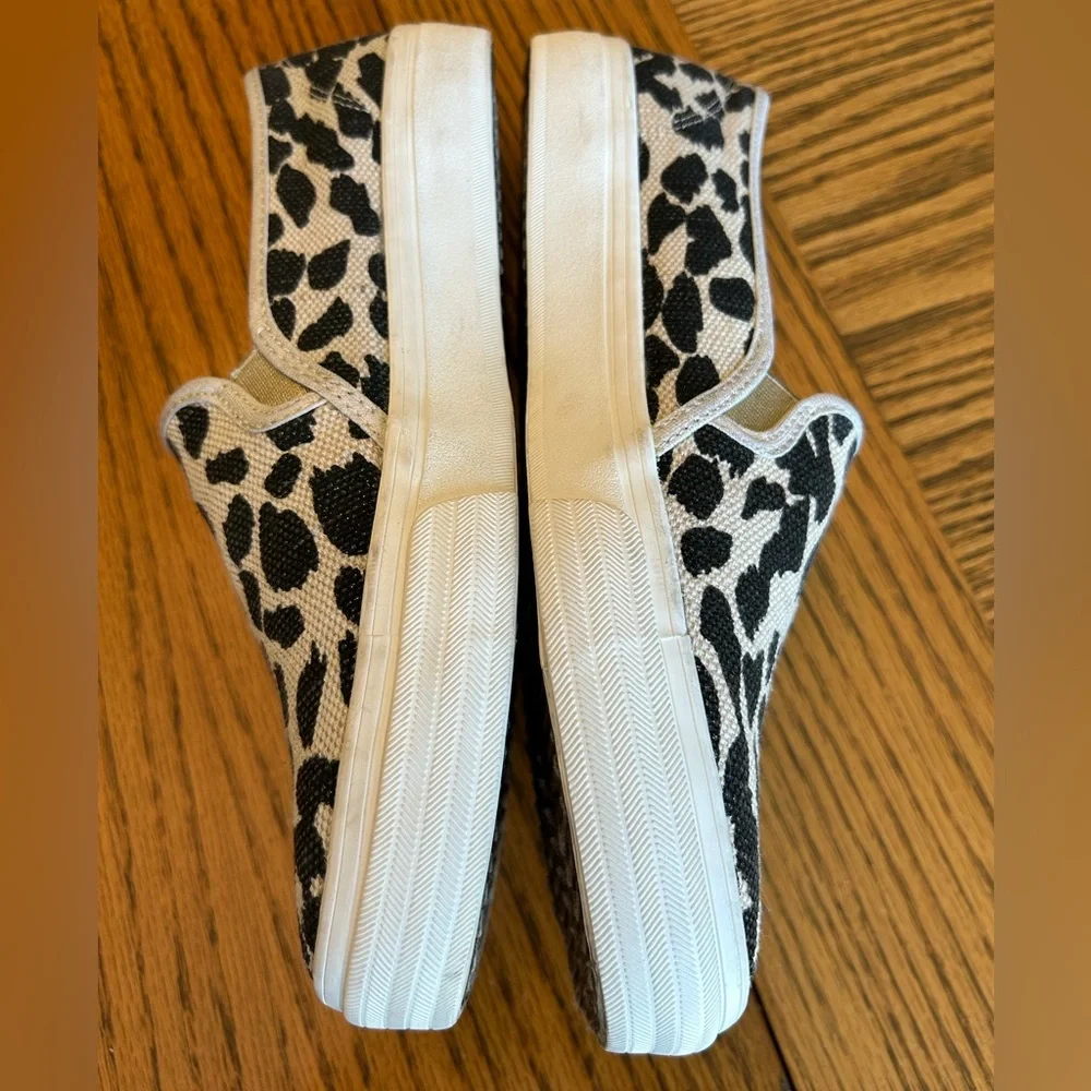 Keds Brown and Cream Animal Print Canvas Slip-On Sneakers Size 8 - Picture 4 of 11